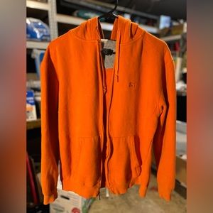 Orange and grey Y2K starter hooded zip up